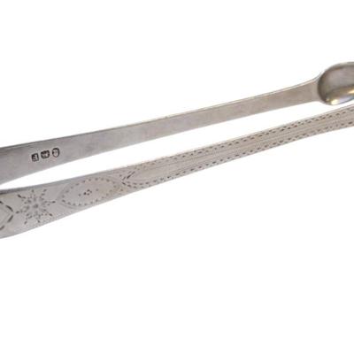 Sale Photo Thumbnail #92: 1801 GEORGIAN BRIGHT CUT ENGLISH SUGAR TONGS