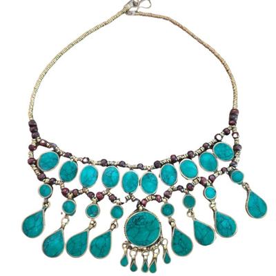 Sale Photo Thumbnail #5: AFGHAN TURQUOISE AND BEAD NECKLACE
