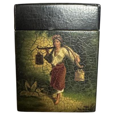 Sale Photo Thumbnail #259: ANTIQUE RUSSIAN LUKUTIN LACQUER BOX