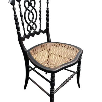 Sale Photo Thumbnail #48: ANTIQUE ART NOUVEAU ERA CANE SEAT SIDE CHAIR