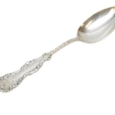 Sale Photo Thumbnail #190: ORNATE STERLING 1890 HAMILTON & DIESINGER SERVING SPOON