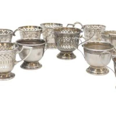 Sale Photo Thumbnail #71: 16 VINTAGE STERLING SILVER DEMITASSE CUP HOLDERS