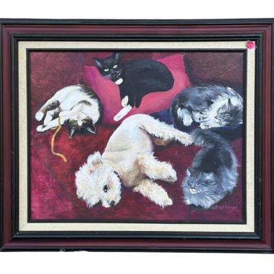 Sale Photo Thumbnail #78: ORIGINAL PAINTING "AMONG FRIENDS" ON CANVAS