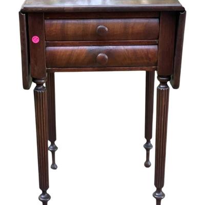 Sale Photo Thumbnail #177: SHERATON DROP LEAF WORK TABLE