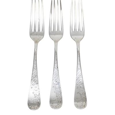 Sale Photo Thumbnail #187: 3 STERLING SILVER 1880 FORKS TOWLE