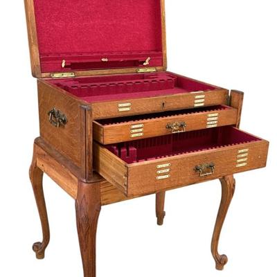 Sale Photo Thumbnail #1: 19TH C OAK SILVER SILVER CHEST ON STAND GLASGOW
