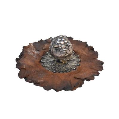 Sale Photo Thumbnail #135: RARE TIFFANY SILVER & LEATHER PAPER WEIGHT