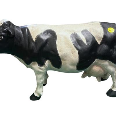 Sale Photo Thumbnail #6: LARGE HAND PAINTED CAST IRON COW
