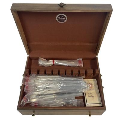 Sale Photo Thumbnail #114: 65 Piece Reed & Barton Sterling Silver in the Classic Rose Pattern. Still in the original individual packaging, never opened. Never used. 12 Teaspoons 6". 12 Dinner Forks 7 3/8". 12 Modern Hollow Knives 9 5/8". 16 Salad Forks 6 5/8". 4 Oval Dessert Spoons
