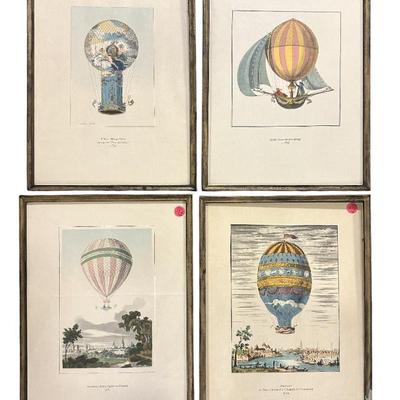 Sale Photo Thumbnail #130: 4 COLOR PRINTS HOT AIR BALLOONS 1956
