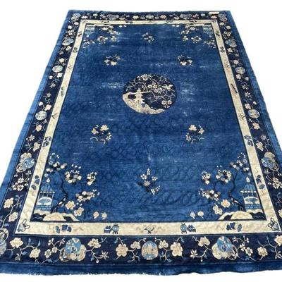 Sale Photo Thumbnail #128: LARGE 1920S CHINESE ART DECO RUG 11 FT