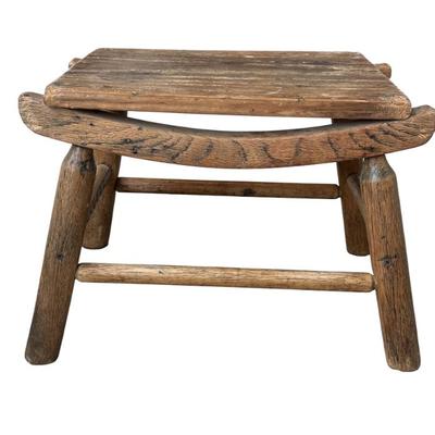 Sale Photo Thumbnail #210: ANTIQUE CHINESE RUSTIC ELM STOOL