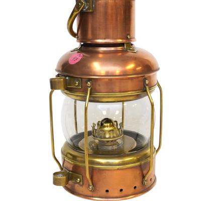 Sale Photo Thumbnail #51: VINTAGE ENGLISH COPPER & BRASS NAUTICAL LAMP