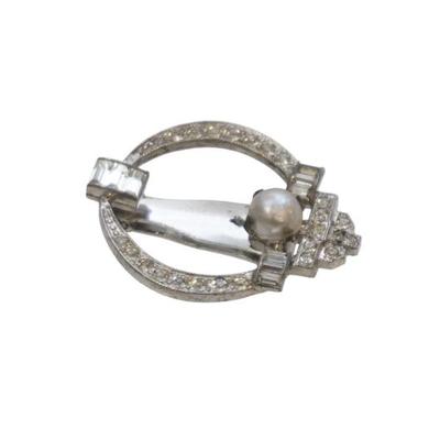 Sale Photo Thumbnail #243: ANTIQUE ART DECO SILVER DRESS CLIP