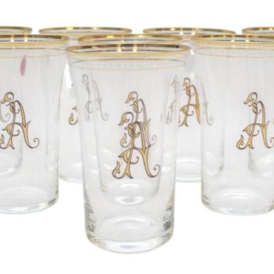 Sale Photo Thumbnail #220: 8 CZECH BOHEMIAN BLOWN CRYSTAL TUMBLERS
