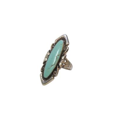 Sale Photo Thumbnail #223: NATIVE STERLING SILVER AND TURQUOISE RING