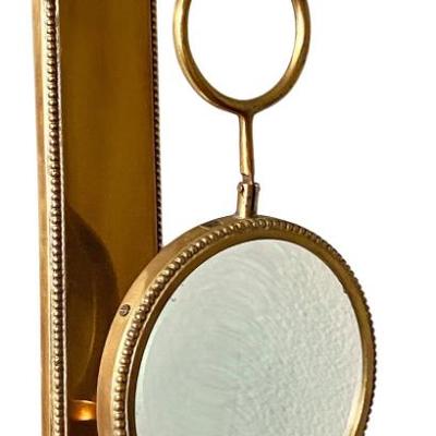 Sale Photo Thumbnail #9: PAIR SOLID BRASS MAGNIFYING WALL CANDLES