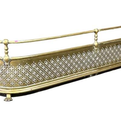 Sale Photo Thumbnail #200: ANTIQUE ENGLISH BRASS FIREPLACE FENDER