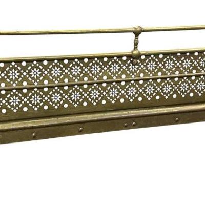 Sale Photo Thumbnail #239: ANTIQUE ENGLISH BRASS FIREPLACE FENDER