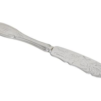 Sale Photo Thumbnail #88: CHARLESTON COIN SILVER ORNATE MASTER BUTTER KNIFE