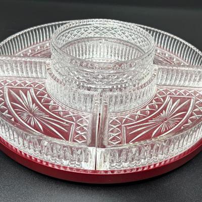 Vintage Crystal Lazy Susan Set 