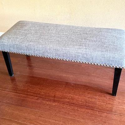 Upholstered Bench with Hammered Nail Trim 