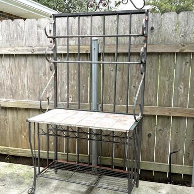 Metal Bakers Rack with Tile Top 