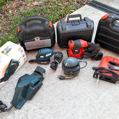 Black & Decker Power Tool Lot - Sanders, Jig Saw, Planer 