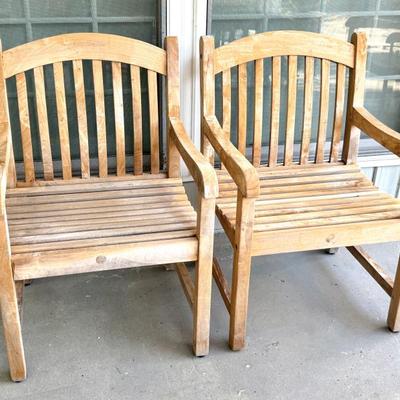 Set of 2 Outdoor Teak Chairs - New in the Box