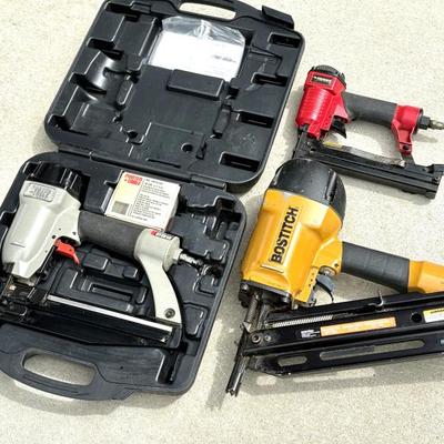 Lot of 3 Nail Guns (Bostitch, Husky, and Porter Cable) 