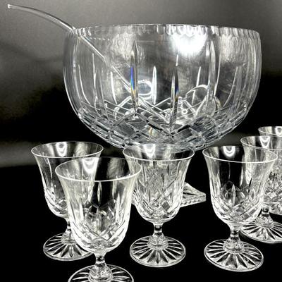 Crystal Punch Bowl Set with Ladle 