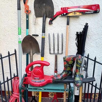 Cute Rubber Boots & Gardening Tools 