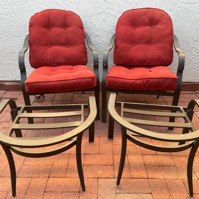 Metal Chairs, Ottomans & Patio Umbrella 