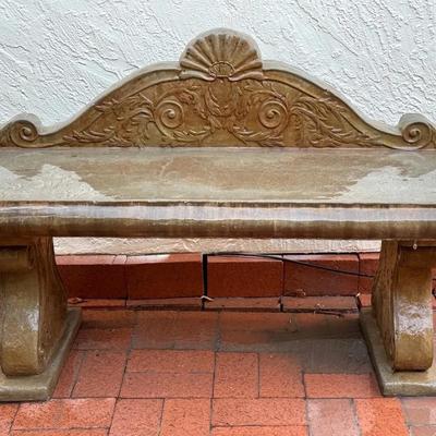 Ornate Cement Bench 