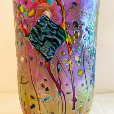 Large Signed Hand Blown Vase