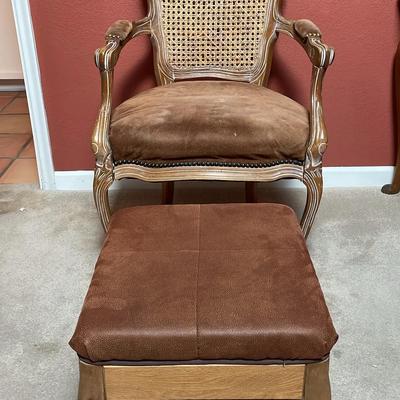 Cane Accent Armchair And Footstool 