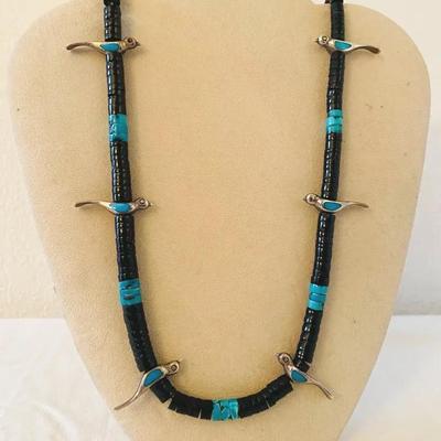 Onyx & Turquoise Beaded Necklace 