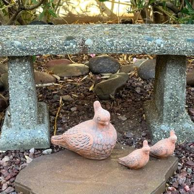 Stone Bench N Quail