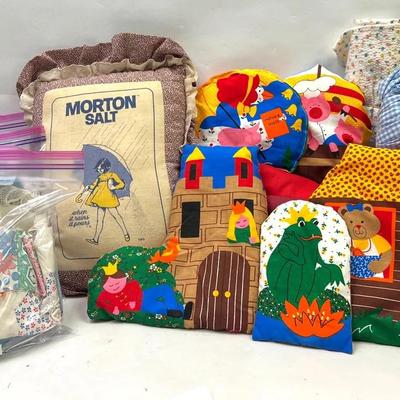 “Morton Salt” Pillow & Various Fabric Panels 