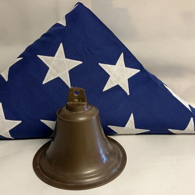 American Flag and Brass Bell
