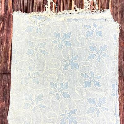 Light Blue & White Leaf Patterned Blanket 