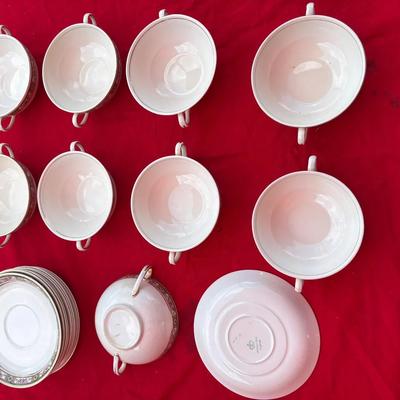 Vintage Johnson Bros England Soup Bowls and Saucers