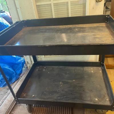 Two Shelf Steel Rolling Cart