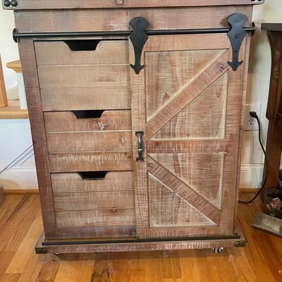 Sliding Barn Door Natural Black For Wood Metal Cabinet 