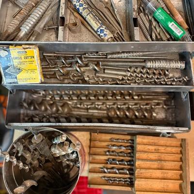 Assortment of Vintage Drill Bits w/Toolbox