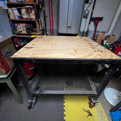 Large Heavy Duty Work Table On Wheels