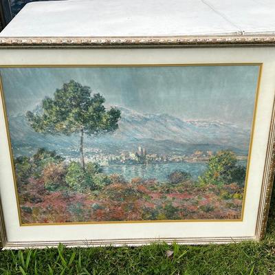 Vintage Framed Claude Monet Stone Pines Print