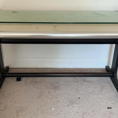 Modern Metal Desk and Glass Top