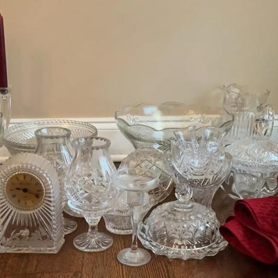 Elegant Crystal and Glassware Collection with Table Linens