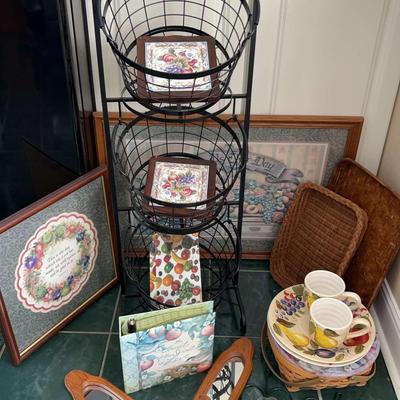 Kitchen & Home Décor Collection with Wire Basket Stand